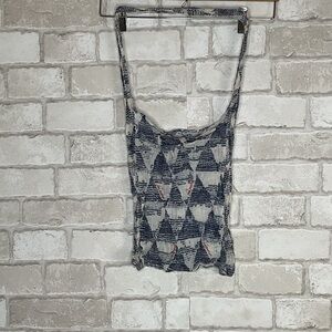 Free People Patterned Cloth Shoulder Tote Bag